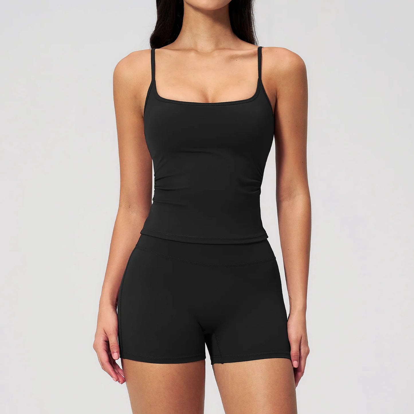 Yoga Suit Women Tracksuit 2PCS Fitness Capri Pants Gym Clothes Halter Sports Bra High Waist Shorts Workout Sets Gym Set Outfits