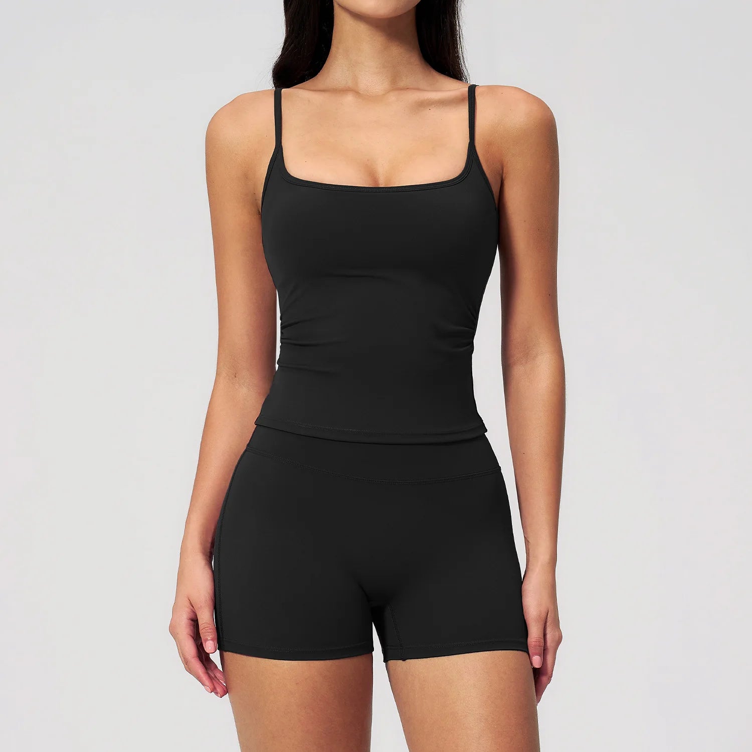 Yoga Suit Women Tracksuit 2PCS Fitness Capri Pants Gym Clothes Halter Sports Bra High Waist Shorts Workout Sets Gym Set Outfits