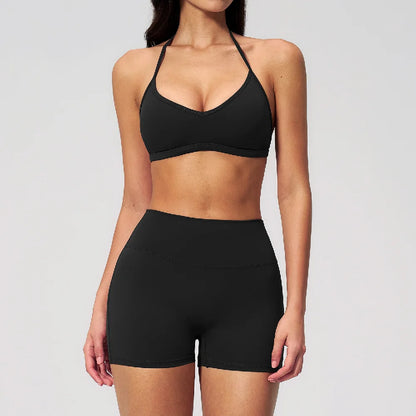 Summer Yoga Set 2 Pieces Women Tracksuit Workout Clothes Sports Outfits High Waist Shorts Fitness Sports Suit Female Gym Clothes