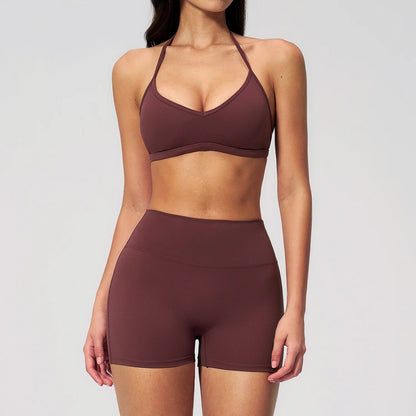 Summer Yoga Set 2 Pieces Women Tracksuit Workout Clothes Sports Outfits High Waist Shorts Fitness Sports Suit Female Gym Clothes