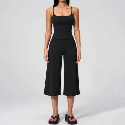 Yoga Suit Women Tracksuit 2PCS Fitness Capri Pants Gym Clothes Halter Sports Bra High Waist Shorts Workout Sets Gym Set Outfits